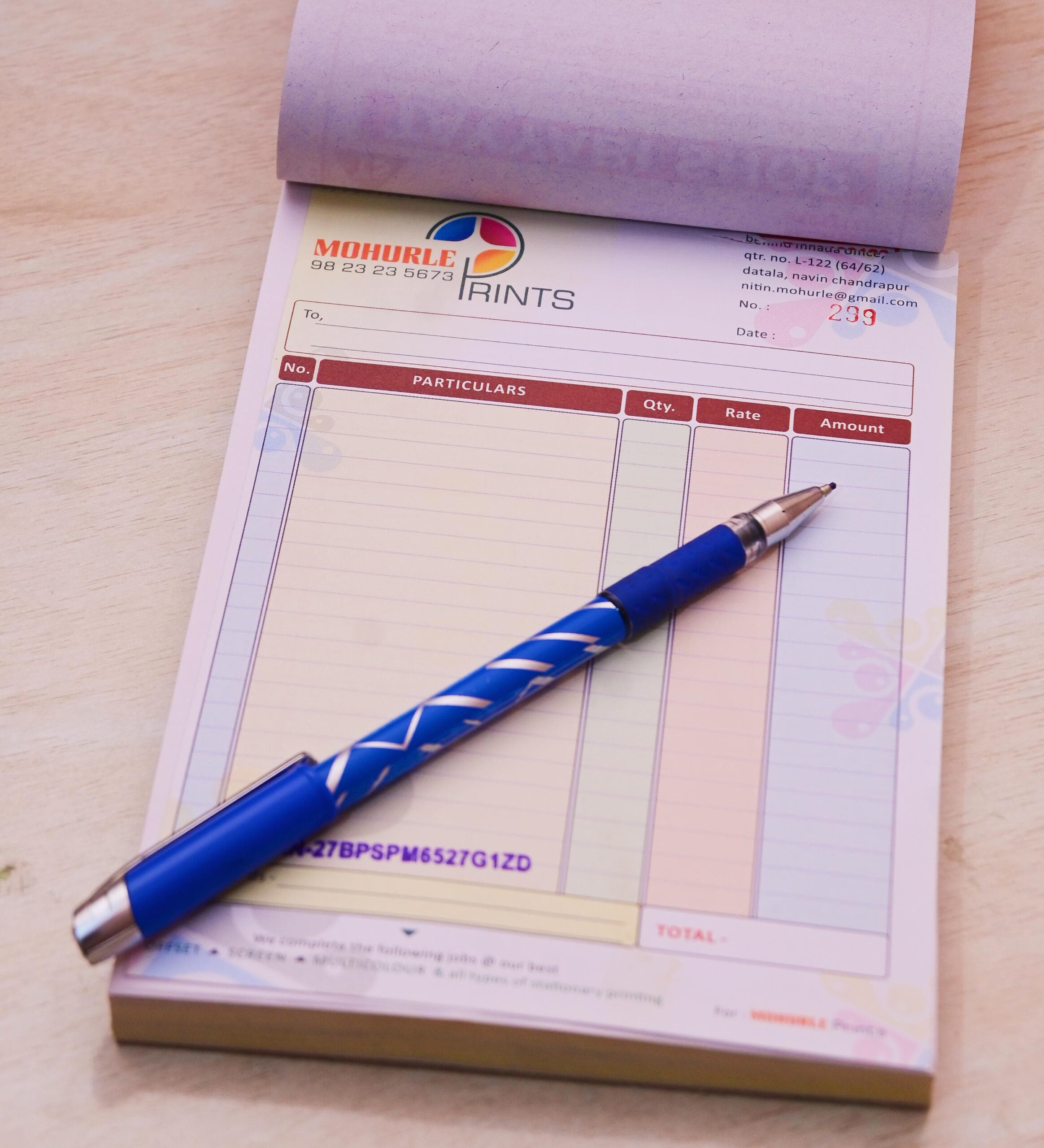 Custom Printed Bill Book | Multicolor Printing | A4 Size | Best for Invoicing and Estimate