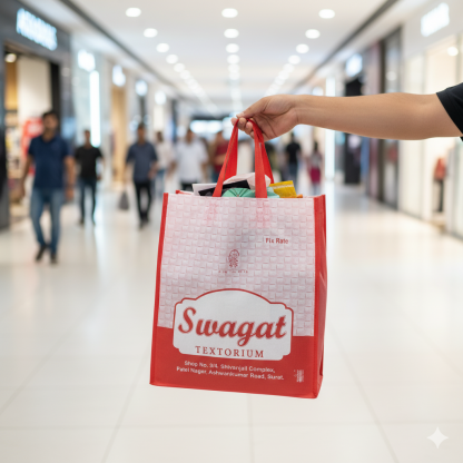 Custom Printed Non Woven Handle Bag | Single Color Printed | Best For Shops & Stores - Image 3
