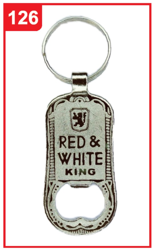 126. Custom Printed Nickel Spark Opener Keychain/Red&White | Corporate Gifting & Branding