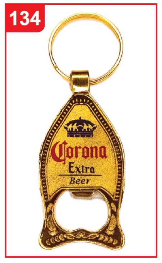 134. Custom Printed Golden Opener Keychain/Corona | Corporate Gifting & Branding