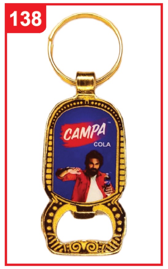138. Custom Printed Golden Digital Keychain/Campa | Corporate Gifting & Branding