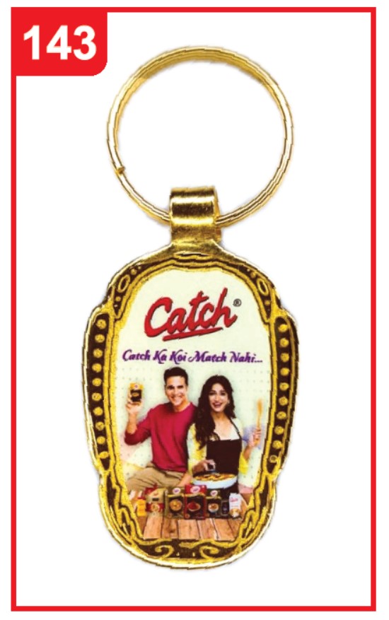 143. Custom Printed Golden Digital Keychain/Catch | Corporate Gifting & Branding