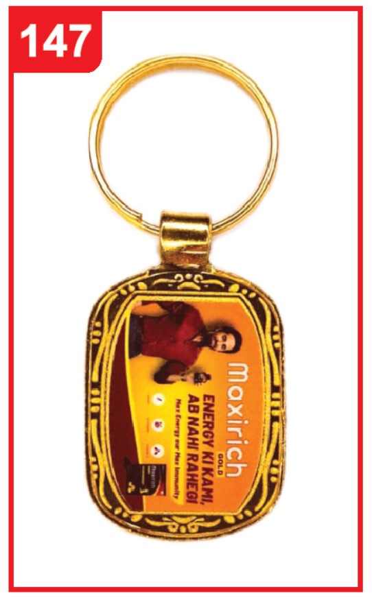 147. Custom Printed Golden Digital Keychain/Maxirich | Corporate Gifting & Branding