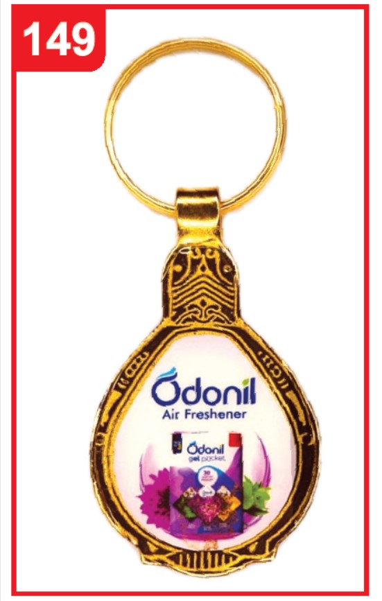 149. Custom Printed Golden Digital Keychain/Odonil | Corporate Gifting & Branding