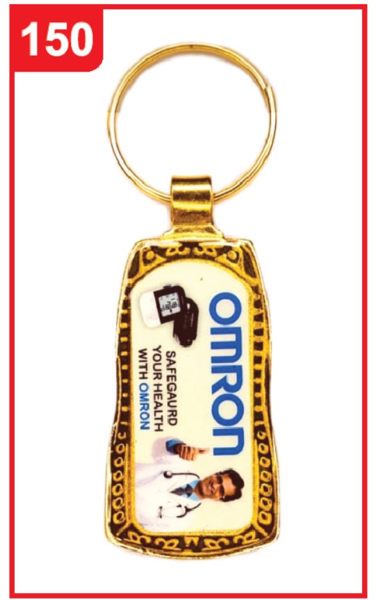 150. Custom Printed Golden Digital Keychain/Omron | Corporate Gifting & Branding