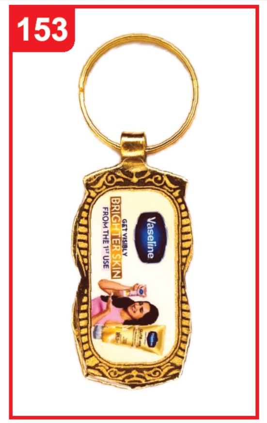 153. Custom Printed Golden Digital Keychain/Vaseline | Corporate Gifting & Branding