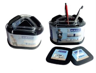 157. Custom Printed Plastic Pen Stand/Bluestar | Corporate Gifting And Branding