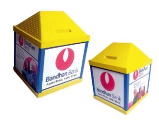 172. Custom Printed Plastic Money Box/Bandhanbank | Corporate Gifting And Branding