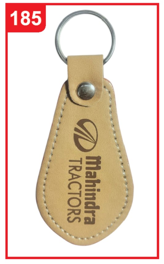 185. Custom Printed Leather Keychain/Mahindratractors | Corporate Gifting & Branding