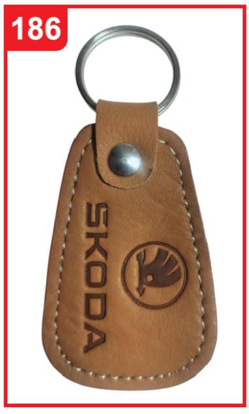 186. Custom Printed Leather Keychain/Skoda | Corporate Gifting & Branding