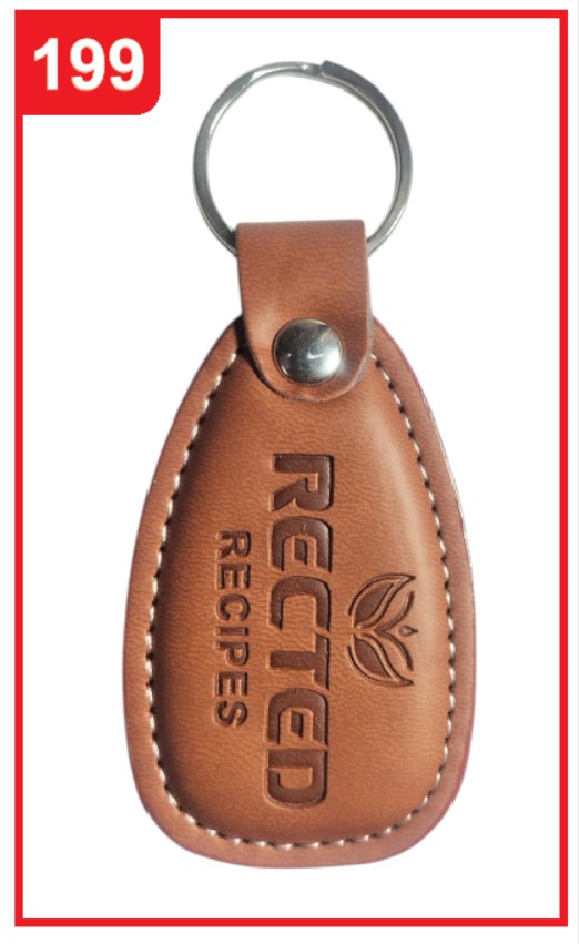 199. Custom Printed Leather Keychain/Rected | Corporate Gifting & Branding