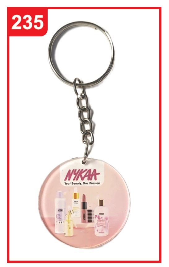 235. Custom Printed Acrylic Keychain/Nykaa | Corporate Gifting & Branding