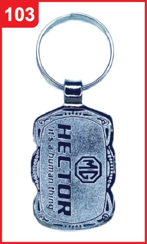 103. Custom Printed Chrome Spark Keychain/Hectior | Corporate Gifting & Branding