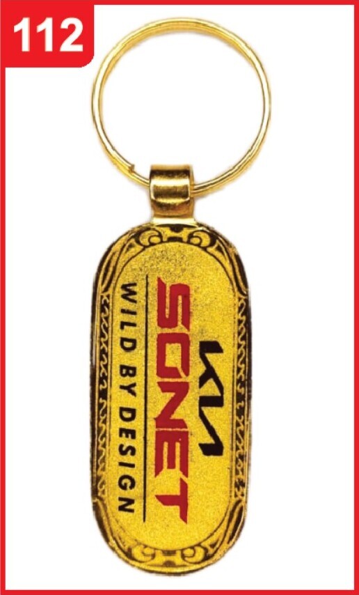 112. Custom Printed Golden Meena Keychain/Kiasonet | Corporate Gifting & Branding