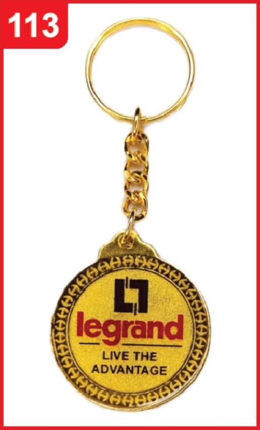 113. Custom Printed Golden Meena Keychain/Legrand | Corporate Gifting & Branding