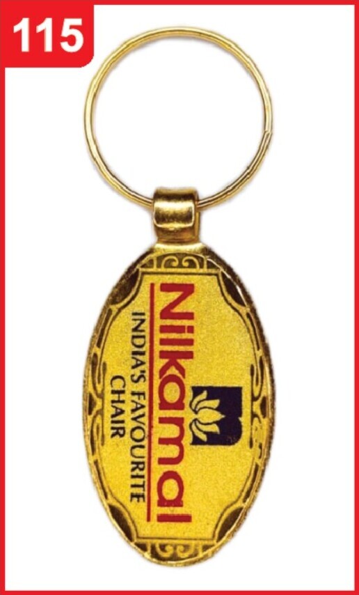115. Custom Printed Golden Meena Keychain/Nilkamal | Corporate Gifting & Branding