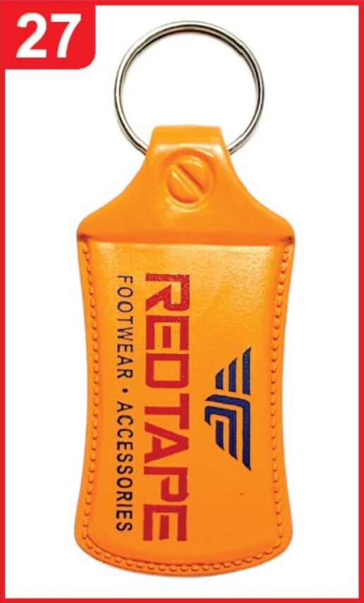 027. Custom Printed Abs Patta Keychain/Redtape | Corporate Gifting & Branding