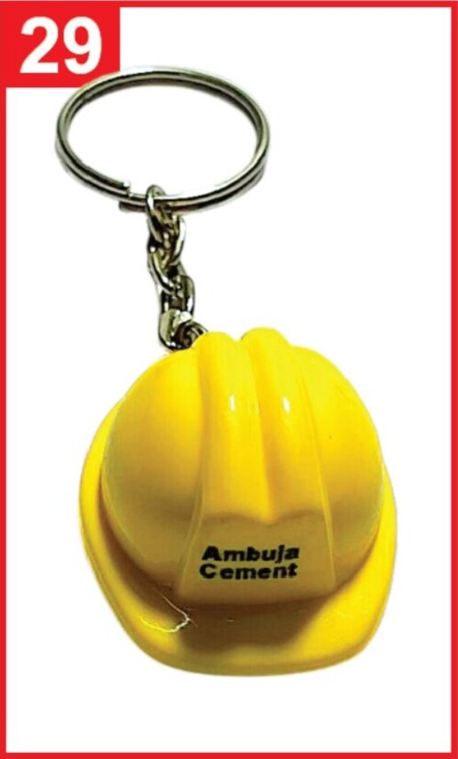 029. Custom Printed Abs Patta Keychain/Ambujacement | Corporate Gifting & Branding