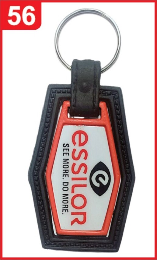 056. Custom Printed Abs Patta Keychain/Essilor | Corporate Gifting & Branding