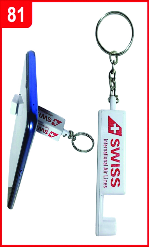 081. Custom Printed Abs Mobile Stand Keychain/Swiss | Corporate Gifting & Branding