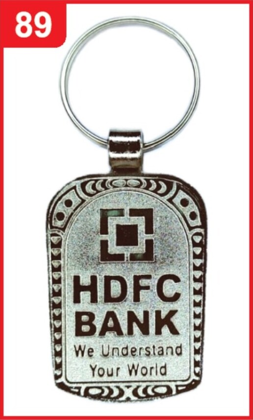 089. Custom Printed Nickel Spark Keychain/Hdfcbank | Corporate Gifting & Branding