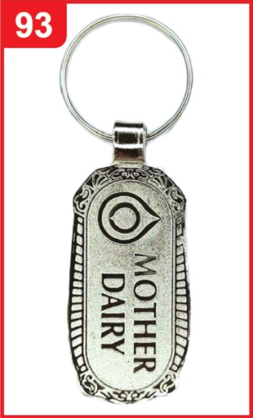 093. Custom Printed Nickel Spark Keychain/Motherdairy | Corporate Gifting & Branding