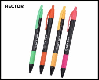 029. Plastic Ball Pen Customised Printing /Hector Duro Click Bk | Corporate Gifting & Branding