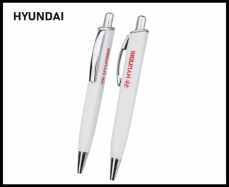 031. Plastic Ball Pen Customised Printing /Hyundai Four Square Wh | Corporate Gifting & Branding