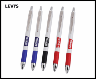 045. Plastic Ball Pen Customised Printing /Levis Omega White | Corporate Gifting & Branding