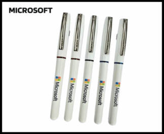 050. Plastic Ball Pen Customised Printing /Microsof T Rollon Wh/Clr | Corporate Gifting & Branding