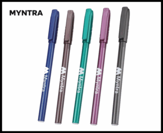 052. Plastic Ball Pen Customised Printing /Myntra Kick Mt Full | Corporate Gifting & Branding