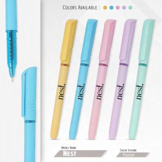 086. Plastic Ball Pen Customised Printing /Nest Colour/Pastel | Corporate Gifting & Branding