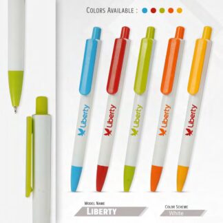 114. Plastic Ball Pen Customised Printing /Liberty White | Corporate Gifting & Branding