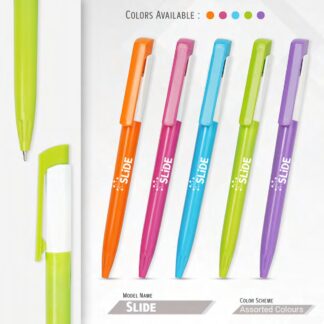 109. Plastic Ball Pen Customised Printing /Slide Colour | Corporate Gifting & Branding
