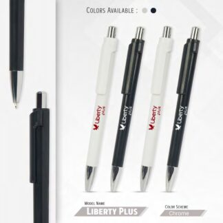 118. Plastic Ball Pen Customised Printing /Liberty Plus Chrome | Corporate Gifting & Branding