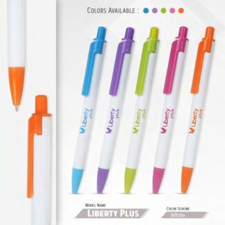 115. Plastic Ball Pen Customised Printing /Liberty Plus White/Colour | Corporate Gifting & Branding