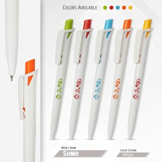 097. Plastic Ball Pen Customised Printing /Sumo White/Pastel/Yellow | Corporate Gifting & Branding