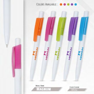 104. Plastic Ball Pen Customised Printing /Magnum White | Corporate Gifting & Branding