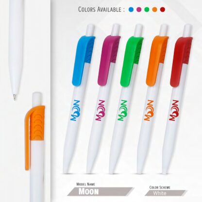 105. Plastic Ball Pen Customised Printing /Moon White/Colour | Corporate Gifting & Branding - Image 3