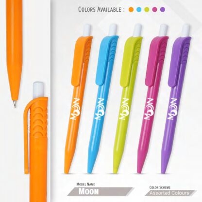 105. Plastic Ball Pen Customised Printing /Moon White/Colour | Corporate Gifting & Branding