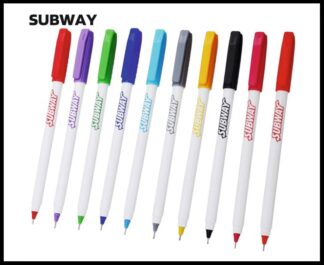 070. Plastic Ball Pen Customised Printing /Subway Kick Wh | Corporate Gifting & Branding