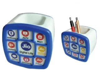 152. Custom Printed Plastic Pen Stand/Jio | Corporate Gifting And Branding