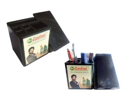 158. Custom Printed Plastic Pen Stand/Costrol | Corporate Gifting And Branding