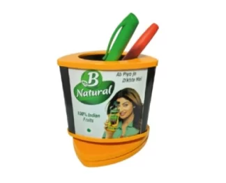 142. Custom Printed Plastic Pen Stand/Bnatural | Corporate Gifting And Branding